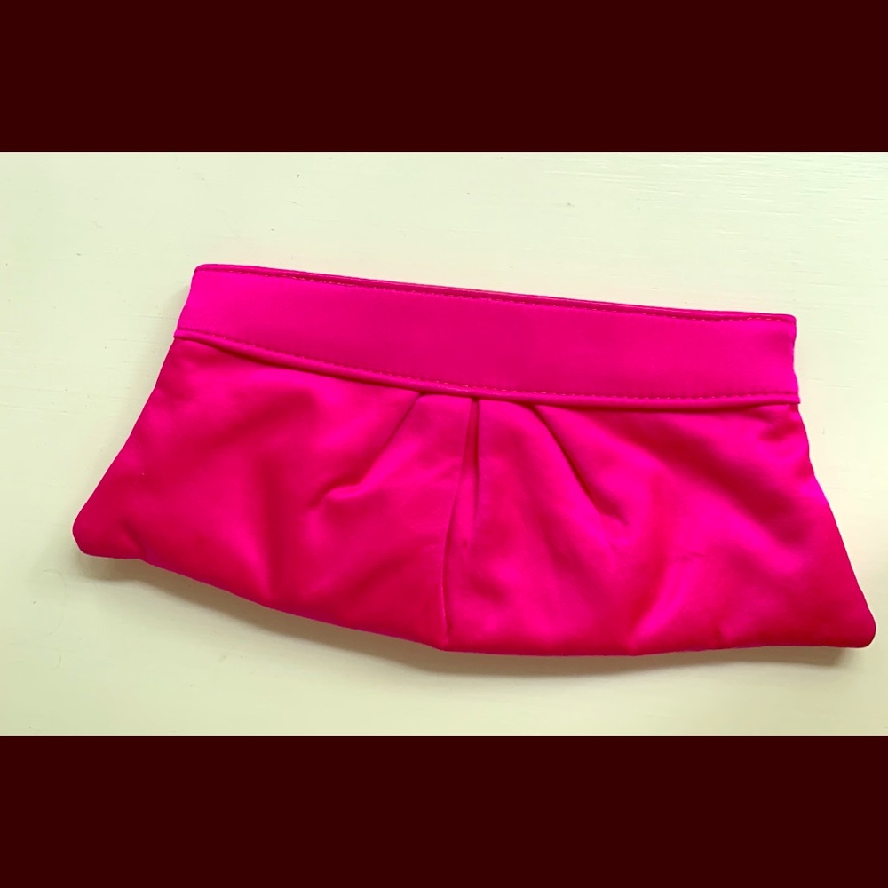 Lauren Merkin pink satin eve clutch